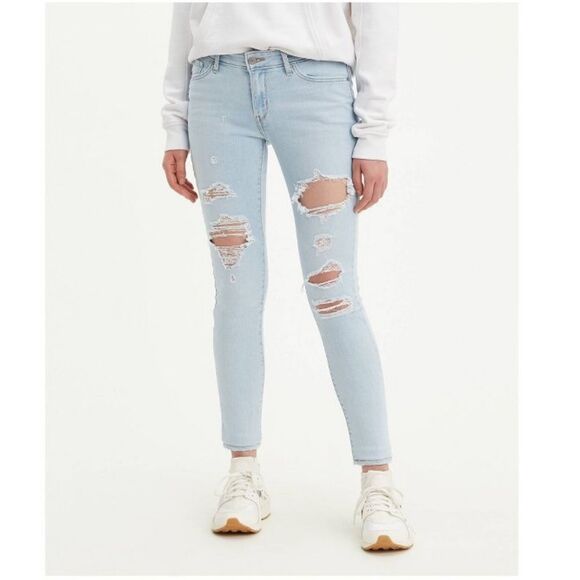Levi's Women's 711 Mid-Rise Skinny Jeans - White Indigo 34 - Picture 1 of 6